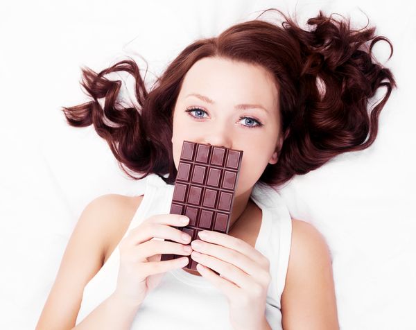 woman with chocolate